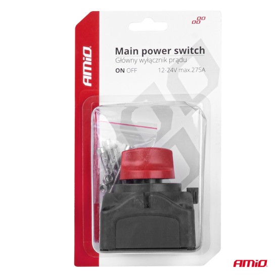 Amio - ΔΙΑΚΟΠΤΗΣ POWER-OFF ΓΕΝΙΚΟΥ ΡΕΥΜΑΤΟΣ ΜΠΑΤΑΡΙΑΣ ΣΕ ΒΑΣΗ 12-24V 275A - 1 ΤΕΜ. (03028/AM)