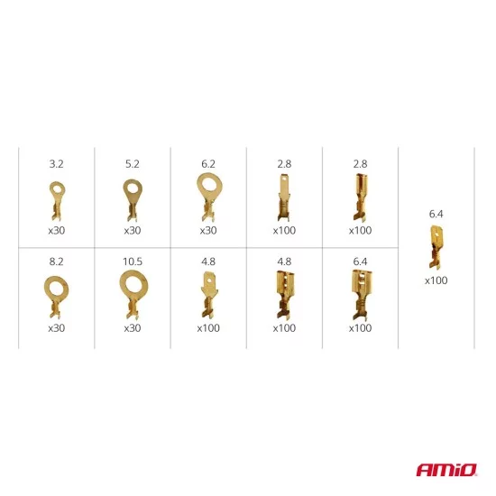 Amio - ΦΙΣΑΚΙΑ/ΑΚΡΟΔΕΚΤΕΣ ΚΑΛΩΔΙΩΝ ΑΡΣΕΝΙΚΑ/ΘΗΛΥΚΑ/ΜΑΤΙΟΥ ΣΕ ΚΑΣΕΤΙΝΑ - 750 ΤΕΜ. (03032/AM)