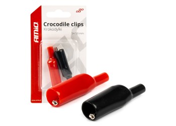 Amio - ΑΚΡΟΔΕΚΤΕΣ (ΚΡΟΚΟΔΕΙΛΑΚΙΑ) ΜΠΑΤΑΡΙΑΣ 5A 50mm ΜΕ ΜΟΝΩΣΗ ΧΩΡΙΣ ΚΑΛΩΔΙΟ - 2 ΤΕΜ. (03045/AM)