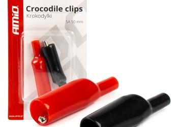 Amio - ΑΚΡΟΔΕΚΤΕΣ (ΚΡΟΚΟΔΕΙΛΑΚΙΑ) ΜΠΑΤΑΡΙΑΣ 5A 50mm ΜΕ ΜΟΝΩΣΗ ΧΩΡΙΣ ΚΑΛΩΔΙΟ - 2 ΤΕΜ. (03045/AM)