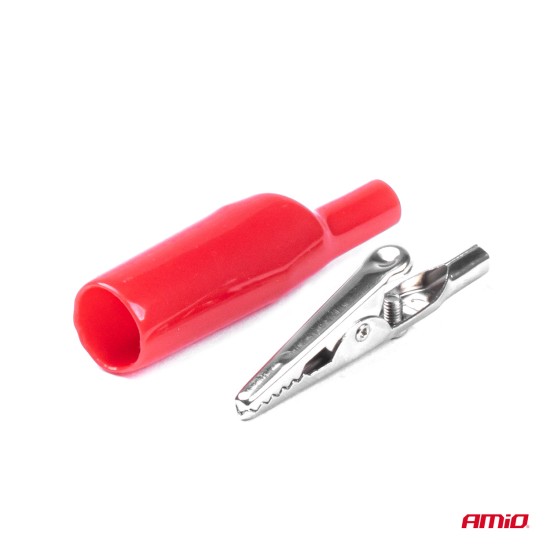 Amio - ΑΚΡΟΔΕΚΤΕΣ (ΚΡΟΚΟΔΕΙΛΑΚΙΑ) ΜΠΑΤΑΡΙΑΣ 5A 50mm ΜΕ ΜΟΝΩΣΗ ΧΩΡΙΣ ΚΑΛΩΔΙΟ - 2 ΤΕΜ. (03045/AM)