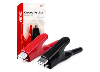 Amio - ΑΚΡΟΔΕΚΤΕΣ (ΚΡΟΚΟΔΕΙΛΑΚΙΑ) ΜΠΑΤΑΡΙΑΣ 25A 75mm ΜΕ ΜΟΝΩΣΗ ΧΩΡΙΣ ΚΑΛΩΔΙΟ - 2 ΤΕΜ. (03046/AM)