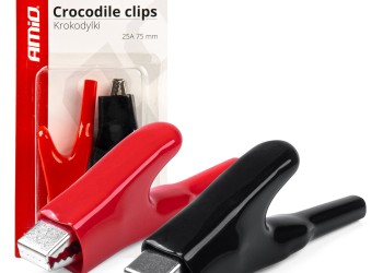 Amio - ΑΚΡΟΔΕΚΤΕΣ (ΚΡΟΚΟΔΕΙΛΑΚΙΑ) ΜΠΑΤΑΡΙΑΣ 25A 75mm ΜΕ ΜΟΝΩΣΗ ΧΩΡΙΣ ΚΑΛΩΔΙΟ - 2 ΤΕΜ. (03046/AM)