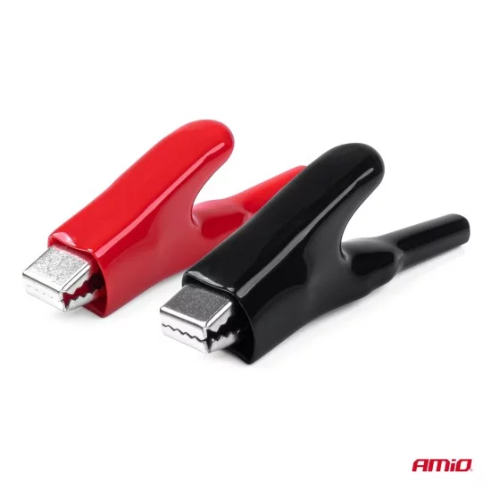 Amio - ΑΚΡΟΔΕΚΤΕΣ (ΚΡΟΚΟΔΕΙΛΑΚΙΑ) ΜΠΑΤΑΡΙΑΣ 25A 75mm ΜΕ ΜΟΝΩΣΗ ΧΩΡΙΣ ΚΑΛΩΔΙΟ - 2 ΤΕΜ. (03046/AM)