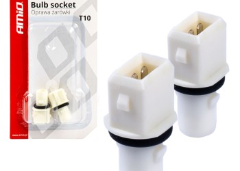 Amio - ΦΙΣΑ/ΠΡΙΖΑ 12/24V 2 ΕΠΑΦΩΝ ΓΙΑ ΛΑΜΠΕΣ T10 /W5W/ W3W /W16W ΧΩΡΙΣ ΚΑΛΩΔΙΟ - 2 ΤΕΜ. (03047/AM)