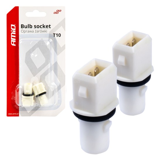 Amio - ΦΙΣΑ/ΠΡΙΖΑ 12/24V 2 ΕΠΑΦΩΝ ΓΙΑ ΛΑΜΠΕΣ T10 /W5W/ W3W /W16W ΧΩΡΙΣ ΚΑΛΩΔΙΟ - 2 ΤΕΜ. (03047/AM)