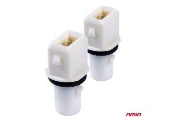 Amio - ΦΙΣΑ/ΠΡΙΖΑ 12/24V 2 ΕΠΑΦΩΝ ΓΙΑ ΛΑΜΠΕΣ T10 /W5W/ W3W /W16W ΧΩΡΙΣ ΚΑΛΩΔΙΟ - 2 ΤΕΜ. (03047/AM)