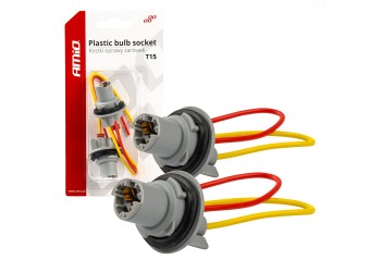 Amio - ΦΙΣΑ 12/24V ΓΙΑ ΛΑΜΠΕΣ T15/W5W/W16W ME ΚΑΛΩΔΙΟ - 2 ΤΕΜ. (03049/AM)