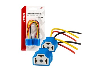 Amio - ΦΙΣΕΣ ΚΕΡΑΜΙΚΕΣ ΓΙΑ H4 ΛΑΜΠΕΣ ΑΛΟΓΟΝΟΥ ΜΕ ΚΑΛΩΔΙΟ - 2 TEM. (03052/AM)