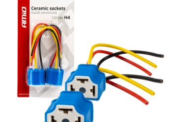 Amio - ΦΙΣΕΣ ΚΕΡΑΜΙΚΕΣ ΓΙΑ H4 ΛΑΜΠΕΣ ΑΛΟΓΟΝΟΥ ΜΕ ΚΑΛΩΔΙΟ - 2 TEM. (03052/AM)