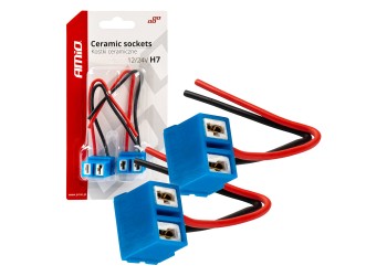 Amio - ΦΙΣΑ ΚΕΡΑΜΙΚΗ 12/24V ΓΩΝΙΑ ΓΙΑ ΛΑΜΠΕΣ ΑΛΟΓΟΝΟΥ H7 ΜΕ ΚΑΛΩΔΙΟ - 2 ΤΕΜ. (03055/AM)