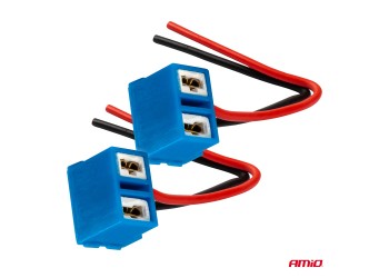 Amio - ΦΙΣΑ ΚΕΡΑΜΙΚΗ 12/24V ΓΩΝΙΑ ΓΙΑ ΛΑΜΠΕΣ ΑΛΟΓΟΝΟΥ H7 ΜΕ ΚΑΛΩΔΙΟ - 2 ΤΕΜ. (03055/AM)