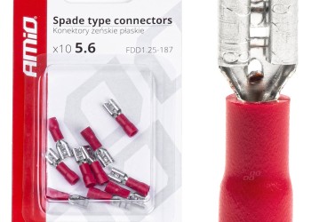 Amio - ΦΙΣΑΚΙΑ ΘΗΛΥΚΑ ΚΟΚΚΙΝΑ FDD1 1,25-187 /10A/ 5,6mm ΑΜΟ - 10 ΤΕΜ. (03061/AM)