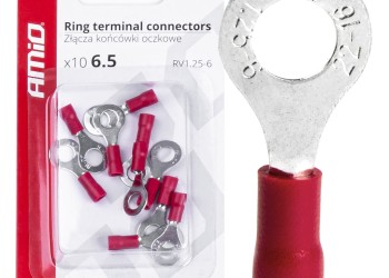 Amio - ΦΙΣΑΚΙΑ ΔΑΧΤΥΛΙΔΙ ΚΟΚΚΙΝΑ RV1.25-6 / 6.5mm - 10 ΤΕΜ. (03078/AM)