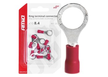 Amio - ΦΙΣΑΚΙΑ ΔΑΧΤΥΛΙΔΙ ΚΟΚΚΙΝΑ RV1.25-8 / 8.4mm - 10 ΤΕΜ. (03079/AM)