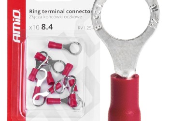 Amio - ΦΙΣΑΚΙΑ ΔΑΧΤΥΛΙΔΙ ΚΟΚΚΙΝΑ RV1.25-8 / 8.4mm - 10 ΤΕΜ. (03079/AM)