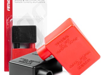 Amio - ΠΡΟΣΤΑΤΕΥΤΙΚΑ ΚΑΛΥΜΜΑΤΑ ΠΟΛΩΝ ΜΠΑΤΑΡΙΑΣ (ΑΚΡΟΔΕΚΤΩΝ) ΚΟΚΚΙΝΟ/ΜΑΥΡΟ - 2 ΤΕΜ. (03080/AM)