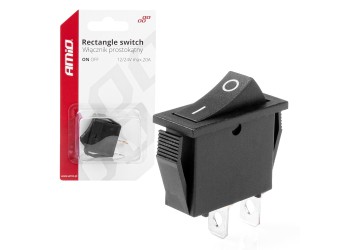 Amio - ΔΙΑΚΟΠΤΗΣ ON/OFF 2 ΕΠΑΦΩΝ 12V 20A 10mm x 26mm ΜΑΥΡΟΣ - 1 ΤΕΜ. (03081/AM)