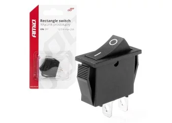 Amio - ΔΙΑΚΟΠΤΗΣ ON/OFF 2 ΕΠΑΦΩΝ 12V 20A 10mm x 26mm ΜΑΥΡΟΣ - 1 ΤΕΜ. (03081/AM)