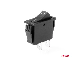 Amio - ΔΙΑΚΟΠΤΗΣ ON/OFF 2 ΕΠΑΦΩΝ 12V 20A 10mm x 26mm ΜΑΥΡΟΣ - 1 ΤΕΜ. (03081/AM)