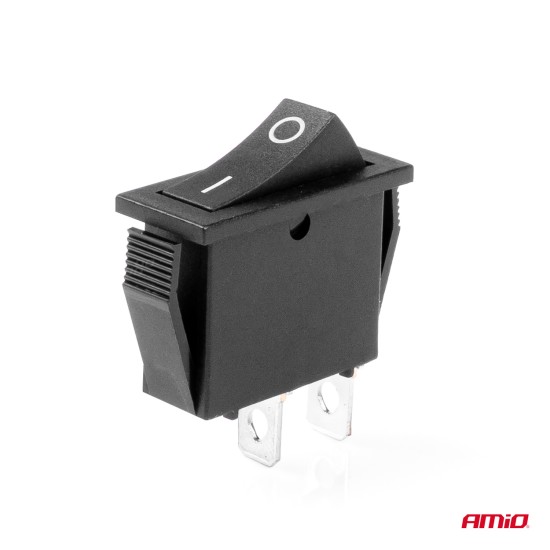 Amio - ΔΙΑΚΟΠΤΗΣ ON/OFF 2 ΕΠΑΦΩΝ 12V 20A 10mm x 26mm ΜΑΥΡΟΣ - 1 ΤΕΜ. (03081/AM)