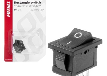 Amio - ΔΙΑΚΟΠΤΗΣ ON/OFF 3 ΕΠΑΦΩΝ 12V 20A 12mm x 19mm ΜΑΥΡΟΣ - 1 ΤΕΜ. (03082/AM)