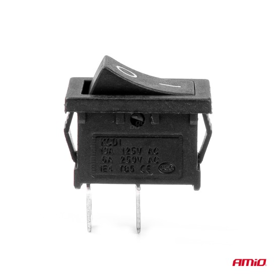 Amio - ΔΙΑΚΟΠΤΗΣ ON/OFF 3 ΕΠΑΦΩΝ 12V 20A 12mm x 19mm ΜΑΥΡΟΣ - 1 ΤΕΜ. (03082/AM)