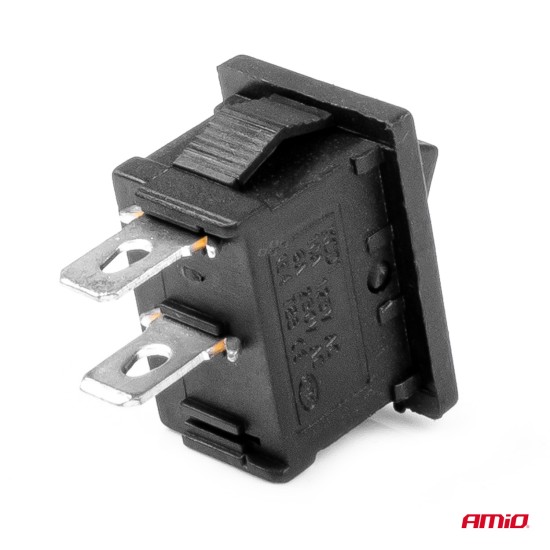 Amio - ΔΙΑΚΟΠΤΗΣ ON/OFF 3 ΕΠΑΦΩΝ 12V 20A 12mm x 19mm ΜΑΥΡΟΣ - 1 ΤΕΜ. (03082/AM)