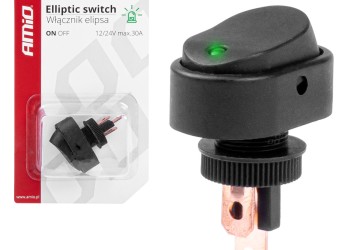 Amio - ΔΙΑΚΟΠΤΗΣ ON/OFF 3 ΕΠΑΦΩΝ ΜΕ LED ΠΡΑΣΙΝΟ 12/24V Φ12mm 30A ΜΕ ΣΠΕΙΡΩΜΑ ΟΒΑΛ - 1 ΤΕΜ. (03087/AM)
