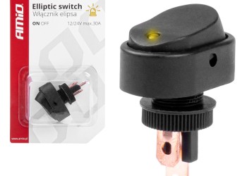 Amio - ΔΙΑΚΟΠΤΗΣ ON/OFF 3 ΕΠΑΦΩΝ ΜΕ LED ΚΙΤΡΙΝΟ 12/24V Φ12mm 30A ΜΕ ΣΠΕΙΡΩΜΑ ΟΒΑΛ - 1 ΤΕΜ. (03088/AM)