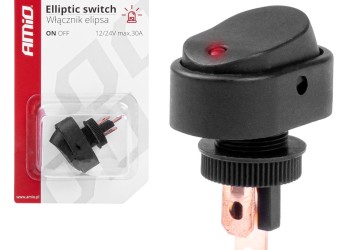 Amio - ΔΙΑΚΟΠΤΗΣ ON/OFF 3 ΕΠΑΦΩΝ ΜΕ LED ΚΟΚΚΙΝΟ12/24V Φ12mm 30A ΜΕ ΣΠΕΙΡΩΜΑ ΟΒΑΛ - 1 ΤΕΜ. (03089/AM)
