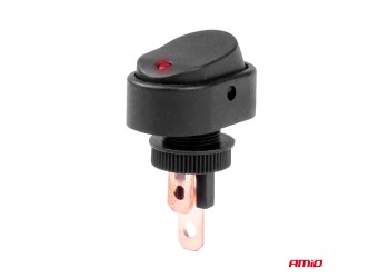 Amio - ΔΙΑΚΟΠΤΗΣ ON/OFF 3 ΕΠΑΦΩΝ ΜΕ LED ΚΟΚΚΙΝΟ12/24V Φ12mm 30A ΜΕ ΣΠΕΙΡΩΜΑ ΟΒΑΛ - 1 ΤΕΜ. (03089/AM)