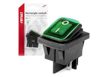 Amio - ΔΙΑΚΟΠΤΗΣ ON/OFF 4 ΕΠΑΦΩΝ 20A 12/24V ΠΡΑΣΙΝΟΣ ΦΩΤΙΣΜΟΣ ΟΡΘΟΓΩΝΙΟΣ - 1 ΤΕΜ. (03090/AM)