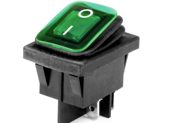 Amio - ΔΙΑΚΟΠΤΗΣ ON/OFF 4 ΕΠΑΦΩΝ 20A 12/24V ΠΡΑΣΙΝΟΣ ΦΩΤΙΣΜΟΣ ΟΡΘΟΓΩΝΙΟΣ - 1 ΤΕΜ. (03090/AM)