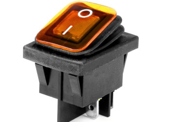 Amio - ΔΙΑΚΟΠΤΗΣ ON/OFF 4 ΕΠΑΦΩΝ 20A 12/24V ΚΙΤΡΙΝΟΣ ΦΩΤΙΣΜΟΣ ΟΡΘΟΓΩΝΙΟΣ - 1 ΤΕΜ. (03091/AM)