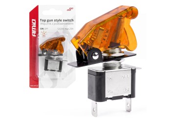 Amio - ΔΙΑΚΟΠΤΗΣ ΑΕΡΟΠΟΡΙΚΟΥ ΤΥΠΟΥ 2 ΘΕΣΕΩΝ ΜΕ ΠΟΡΤΟΚΑΛΙ ΚΑΠΑΚΙ & ΦΩΣ LED 12-24V - 1 TEM. (03094/AM)