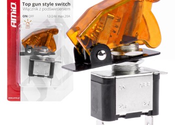 Amio - ΔΙΑΚΟΠΤΗΣ ΑΕΡΟΠΟΡΙΚΟΥ ΤΥΠΟΥ 2 ΘΕΣΕΩΝ ΜΕ ΠΟΡΤΟΚΑΛΙ ΚΑΠΑΚΙ & ΦΩΣ LED 12-24V - 1 TEM. (03094/AM)