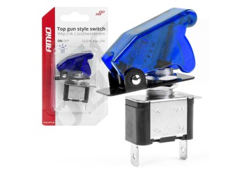 Amio - ΔΙΑΚΟΠΤΗΣ ΑΕΡΟΠΟΡΙΚΟΥ ΤΥΠΟΥ 2 ΘΕΣΕΩΝ ΜΕ ΜΠΛΕ ΚΑΠΑΚΙ & ΦΩΣ LED 12-24V - 1 TEM. (03096/AM)