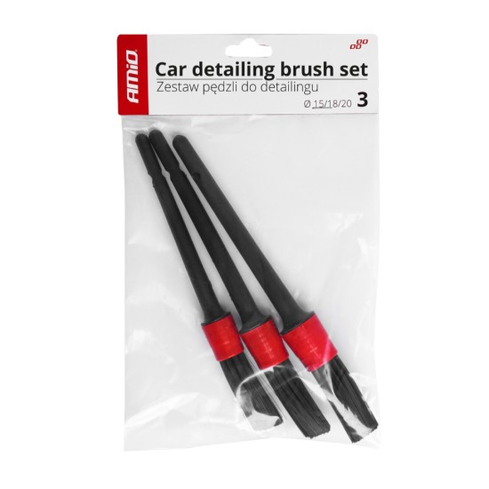 Amio - ΠΙΝΕΛΑ/ΒΟΥΡΤΣΑΚΙΑ ΛΕΠΤΟΜΕΡΟΥΣ ΚΑΘΑΡΙΣΜΟΥ Φ15/18/20mm ΜΑΥΡΑ ΣΕΤ - 3 TEM. (03098/AM)