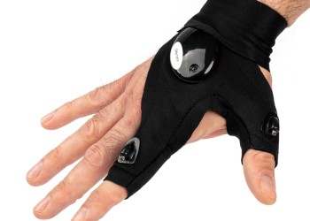 Amio - ΓΑΝΤΙΑ ΧΕΙΡΟΣ ΓΙΑ 2 ΔΑΧΤΥΛΑ ΜΕ 2 LED ΕΛΑΣΤΙΚΑ ΑΔΙΑΒΡΟΧΑ ΣΕ ΜΑΥΡΟ ΧΡΩΜΑ - 2 TEM. (03107/AM)