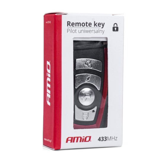 Amio - ΤΗΛΕΧΕΙΡΙΣΤΗΡΙΟ ΓΕΝΙΚΗΣ ΧΡΗΣΗΣ 4 ΚΑΝΑΛΙΩΝ (ΚΩΔΙΚΟΣ 433.92 MHz) ΜΑΥΡΟ/ΚΟΚΚΙΝΟ - 1 TEM. (03143/AM)