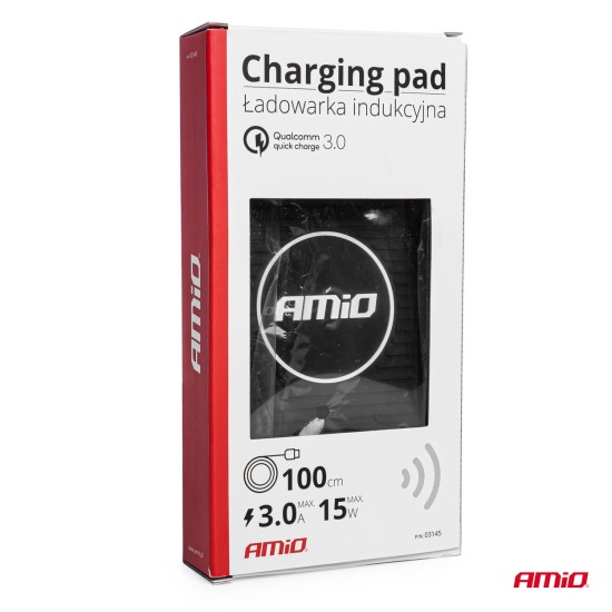 Amio - ΠΑΝΕΛ ΑΣΥΡΜΑΤΗΣ ΦΟΡΤΙΣΗΣ ΚΙΝΗΤΟΥ 3A 15W 186x103mm - 1 TEM. (03145/AM)