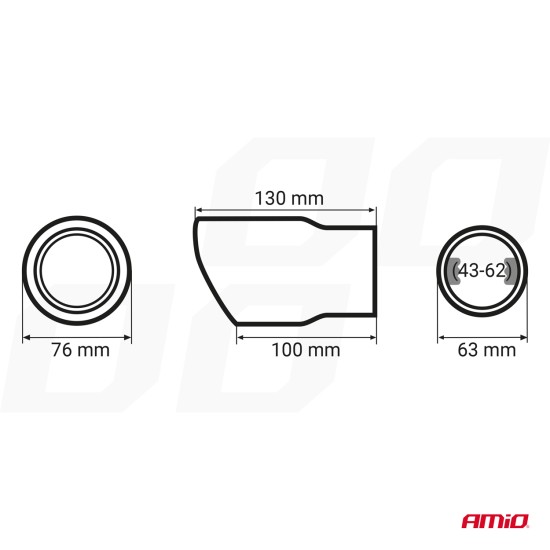 Amio - ΑΚΡΟ (ΜΠΟΥΚΑ) ΕΞΑΤΜΙΣΗΣ MT-017R ΚΟΚΚΙΝΟ ΧΡΩΜΑ Φ43-62 130x76mm - 1 ΤΕΜ. (03168/AM)