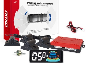 Amio - ΣΥΣΤΗΜΑ ΠΑΡΚΑΡΙΣΜΑΤΟΣ TRUCK (ΦΟΡΤΗΓΟΥ)12V ΜΕ 4 ΑΙΣΘΗΤΗΡΕΣ (ΜΑΥΡΟ) 19mm BUZZER & ΟΘΟΝΗ LED 3D - 1 ΤΕΜ. (03189/AM)