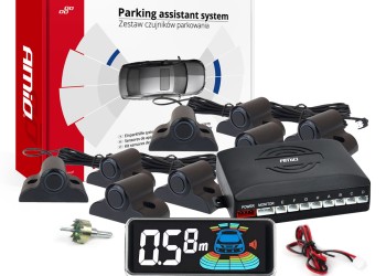 Amio - ΣΥΣΤΗΜΑ ΠΑΡΚΑΡΙΣΜΑΤΟΣ TRUCK/ΦΟΡΤΗΓΟΥ 12V ΜΕ 8 ΑΙΣΘΗΤΗΡΕΣ ΣΕ ΜΑΥΡΟ ΧΡΩΜΑ 19 mm ΚΑΙ ΟΘΟΝΗ ΨΗΦΙΑΚΗ 3D LED - 1 ΤΕΜ. (03195/AM)