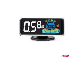 Amio - ΣΥΣΤΗΜΑ ΠΑΡΚΑΡΙΣΜΑΤΟΣ TRUCK/ΦΟΡΤΗΓΟΥ 12V ΜΕ 8 ΑΙΣΘΗΤΗΡΕΣ ΣΕ ΜΑΥΡΟ ΧΡΩΜΑ 19 mm ΚΑΙ ΟΘΟΝΗ ΨΗΦΙΑΚΗ 3D LED - 1 ΤΕΜ. (03195/AM)