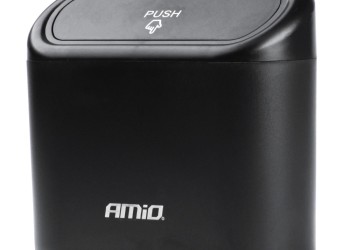 Amio - ΚΑΔΟΣ ΑΠΟΡΡΙΜΜΑΤΩΝ ΑΥΤΟΚΙΝΗΤΟΥ ΜΕ ΚΑΠΑΚΙ PUSH-BUTTON ΜΑΥΡΟ 155x65x140mm - 1 TEM. (03235/AM)