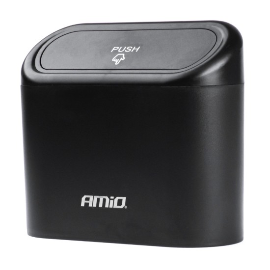 Amio - ΚΑΔΟΣ ΑΠΟΡΡΙΜΜΑΤΩΝ ΑΥΤΟΚΙΝΗΤΟΥ ΜΕ ΚΑΠΑΚΙ PUSH-BUTTON ΜΑΥΡΟ 155x65x140mm - 1 TEM. (03235/AM)