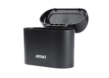 Amio - ΚΑΔΟΣ ΑΠΟΡΡΙΜΜΑΤΩΝ ΑΥΤΟΚΙΝΗΤΟΥ ΜΕ ΚΑΠΑΚΙ PUSH-BUTTON ΜΑΥΡΟ 155x65x140mm - 1 TEM. (03235/AM)