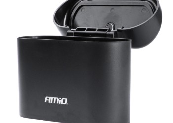 Amio - ΚΑΔΟΣ ΑΠΟΡΡΙΜΜΑΤΩΝ ΑΥΤΟΚΙΝΗΤΟΥ ΜΕ ΚΑΠΑΚΙ PUSH-BUTTON ΜΑΥΡΟ 155x65x140mm - 1 TEM. (03235/AM)